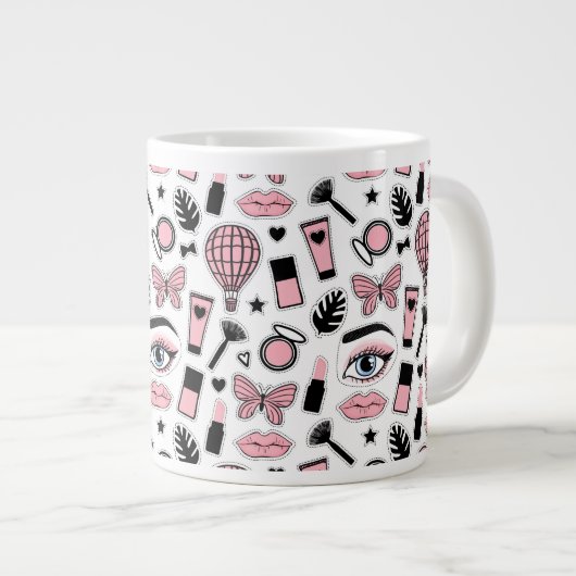 Makeup Sticker Pattern Grote Koffiekop (Voorkant rechts)