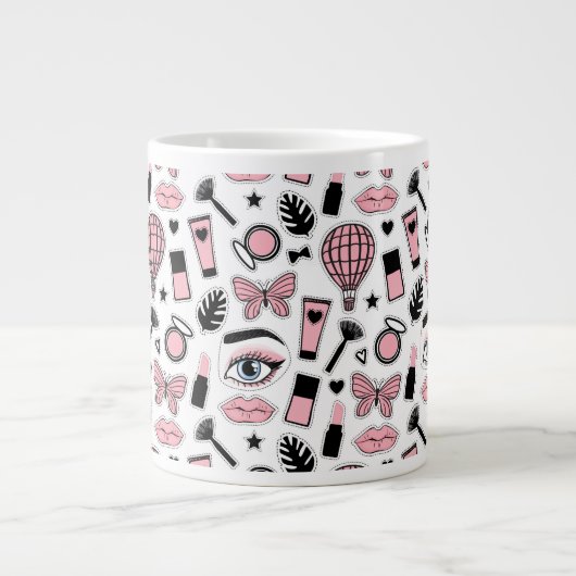 Makeup Sticker Pattern Grote Koffiekop (Voorkant)