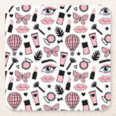 Makeup Sticker Pattern Kartonnen Onderzetters (Voorkant)