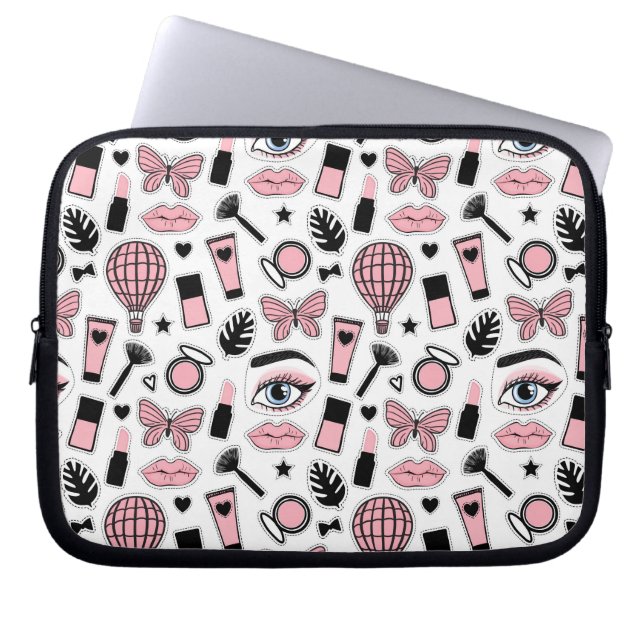 Makeup Sticker Pattern Laptop Sleeve (Voorkant)