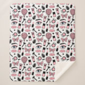 Makeup Sticker Pattern Sherpa Deken (Voorkant)