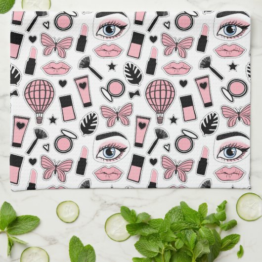 Makeup Sticker Pattern Theedoek (Gevouwen)