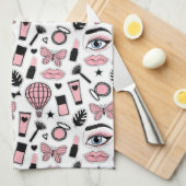 Makeup Sticker Pattern Theedoek (Quarter Fold)