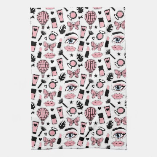 Makeup Sticker Pattern Theedoek (Verticaal)