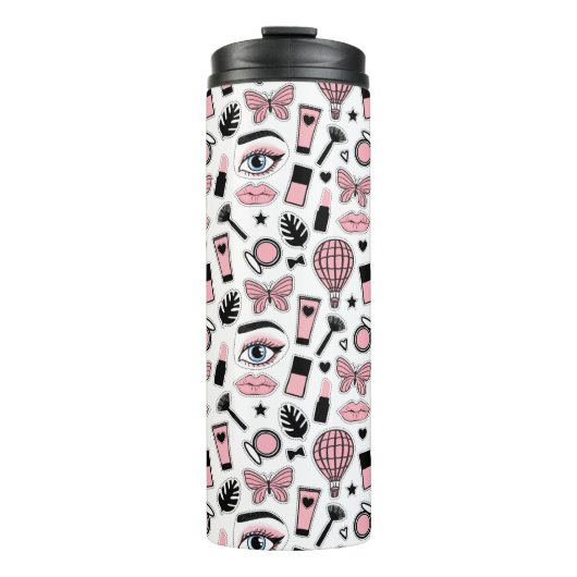 Makeup Sticker Pattern Thermosbeker (Voorkant)