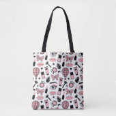 Makeup Sticker Pattern Tote Bag (Voorkant)