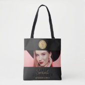 Makeup Studio Black Gold Logo Sociale Media Tote Bag (Voorkant)