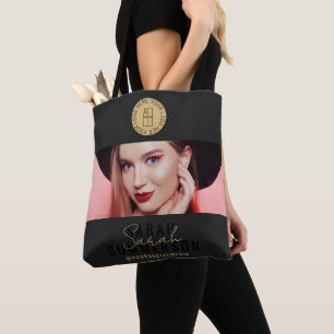 Makeup Studio Black Gold Logo Sociale Media Tote Bag