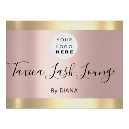 Makeup Studio Eyelashes Extension Logo Roos Gold Perfect Poster