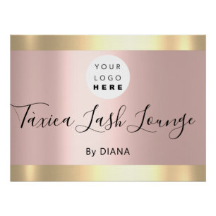 Makeup Studio Eyelashes Extension Logo Roos Gold Perfect Poster