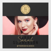 Makeup Studio Logo Zwart Goud Social Media Raamsticker (Vel)
