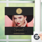 Makeup Studio Logo Zwart Goud Social Media Raamsticker (Huis)