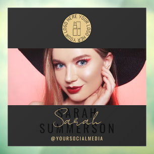 Makeup Studio Logo Zwart Goud Social Media Raamsticker