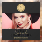 Makeup Studio Logo Zwart Goud Social Media Raamsticker (Vel 2)