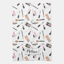 Makeup Stuff Illustrated Pattern Personalized Name