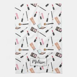 Makeup Stuff Illustrated Pattern Personalized Name Theedoek