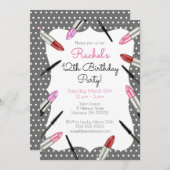 Makeup ThMET Birthday Party Invitation Kaart (Voorkant / Achterkant)