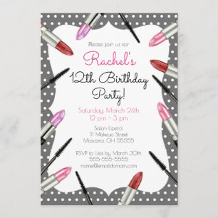 Makeup ThMET Birthday Party Invitation Kaart