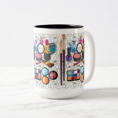 makeup tweekleurige koffiemok (Voorkant rechts)