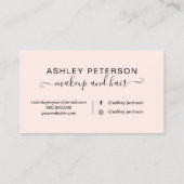 Makeup typografie blauw roos goud glitter ombre visitekaartje (Achterkant)