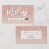 Makeup typografie blush roos gold punch card klantenkaartje (Voorkant / Achterkant)