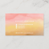 Makeup typografie boho ombre waterverf visitekaartje (Achterkant)