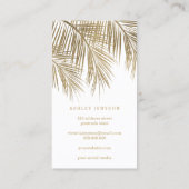 Makeup typografie goudpalm blauw wit visitekaartje (Achterkant)