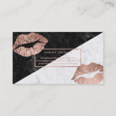 Makeup typografie lippen faux roos goudmarmer visitekaartje (Achterkant)