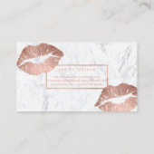 Makeup typografie lippen faux roos goudmarmer visitekaartje (Achterkant)