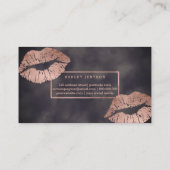 Makeup typografie lippen roos gouden grijze waterv visitekaartje (Achterkant)
