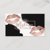 Makeup typografie lippen roos gouden zwarte waterv visitekaartje (Voorkant)