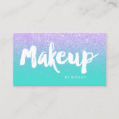 Makeup typografie mermaid lavender turquoise visitekaartje (Voorkant)