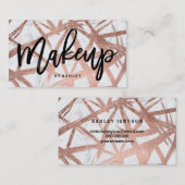 Makeup typografie roos goud borstelmarmer visitekaartje (Voorkant / Achterkant)