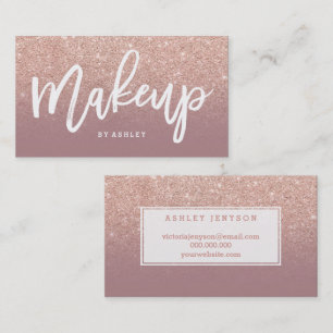Makeup typografie roos goud glitter stoffige roos visitekaartje