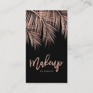 Makeup typografie roos goudpalmblauw zwart visitekaartje