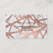 Makeup typografie van roos goud borstelmarmer visitekaartje (Achterkant)