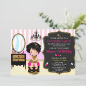 Makeup verjaardagsuitnodiging Glamor party Kaart (Staand voorkant)