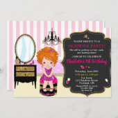 Makeup verjaardagsuitnodiging Lipstick haar Kaart (Voorkant / Achterkant)