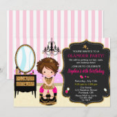 Makeup verjaardagsuitnodiging SPA mode meisjes Kaart (Voorkant / Achterkant)