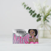 Makeup Visitekaartje African American Zebra PS (Staand voorkant)