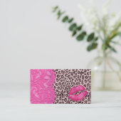 Makeup Visitekaartje Leopard Lace Pink (Staand voorkant)