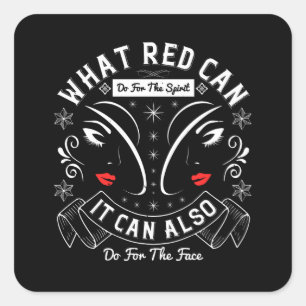 Makeup - wat rood kan doen voor de geest vierkante sticker
