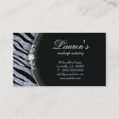 Makeup Zebra Visitekaartje Sparkle roze Black (Achterkant)
