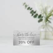 Makeup zilveren glitter ombre foil deelt de liefde aanbevelingskaartje (Staand voorkant)