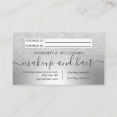 Makeup zilveren glitter ombre foil deelt de liefde aanbevelingskaartje (Achterkant)