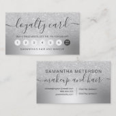 Makeup zilverglitterombre metalen folie klantenkaartje (Voorkant / Achterkant)