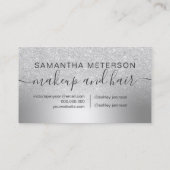 Makeup zilverglitterombre metalen folie klantenkaartje (Achterkant)