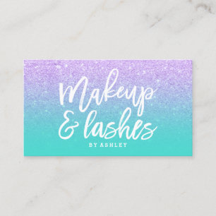 Makeup zweert typografie lavender glitter visitekaartje