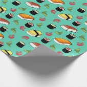 Maki en Nigiri Sushi met Wasabi en Ginger Cadeaupapier (Hoek)