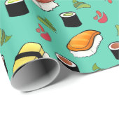 Maki en Nigiri Sushi met Wasabi en Ginger Cadeaupapier (Rol Hoek)
